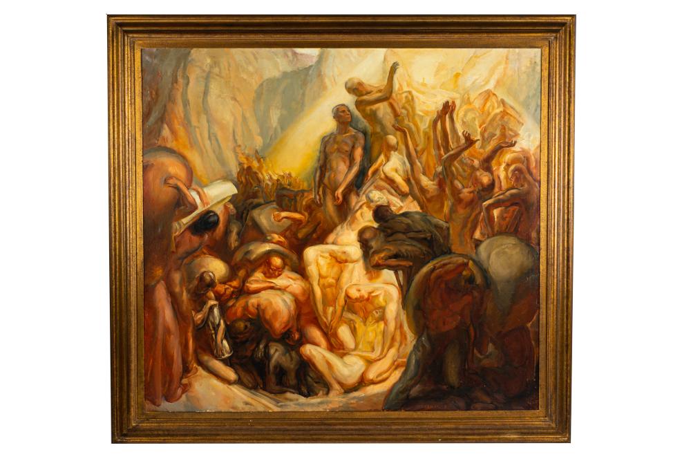 Appraisal: EDOUARD VYSEKAL - DANTE'S INFERNO oil on canvas signed and