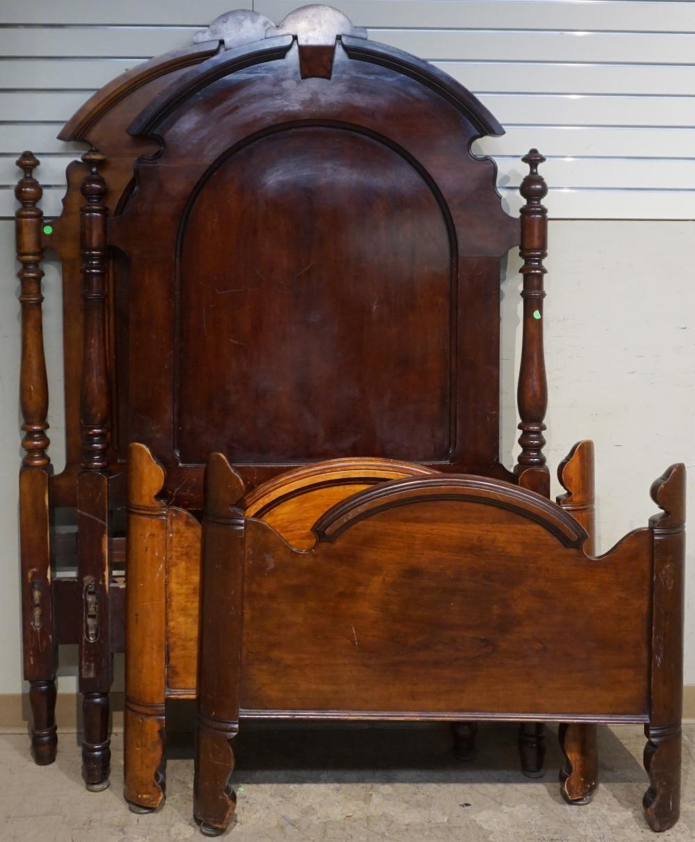 Appraisal: Pair of Victorian Style Stained Mahogany Single Bedsteads x in