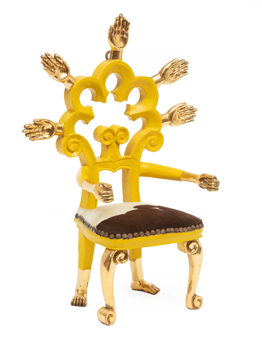 Appraisal: Pedro Friedeberg Mexican b Queen of Sheba's Throne gilt and