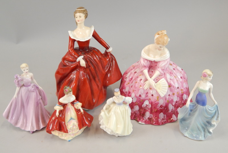 Appraisal: Various Royal Doulton and other porcelain figures to include Fragrance