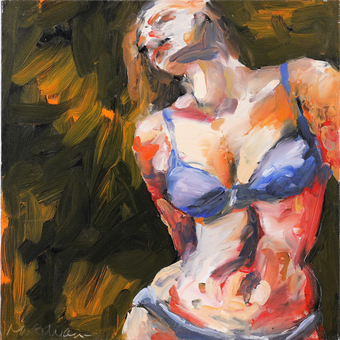 Appraisal: PAINTING RICHARD MERCHAN Richard Merchan Venezuelan b Blue Bra oil