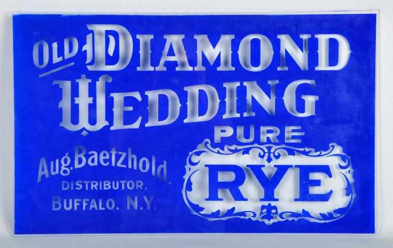 Appraisal: Reverse Painted Old Diamond Whiskey Sign Description Buffalo NY No