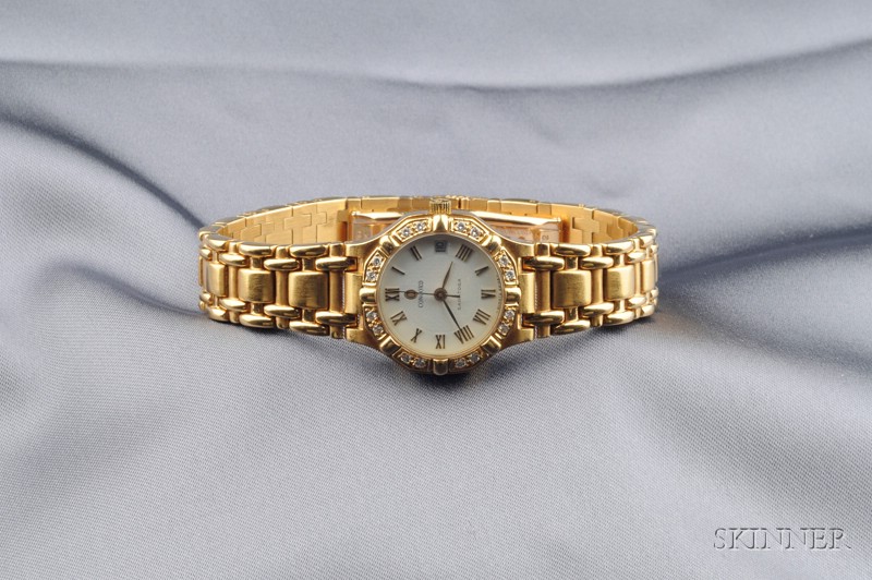 Appraisal: Lady's kt Gold and Diamond Wristwatch Concord Saratoga the white