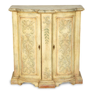 Appraisal: An Italian Style Painted Console Cabinet th Century Height x