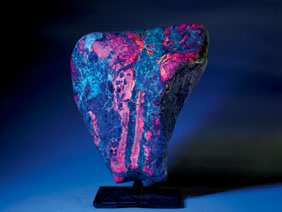 Appraisal: FOUR COLOR FLUORESCENT SPECIMEN Purple Passion Mine Wickenberg Arizona The