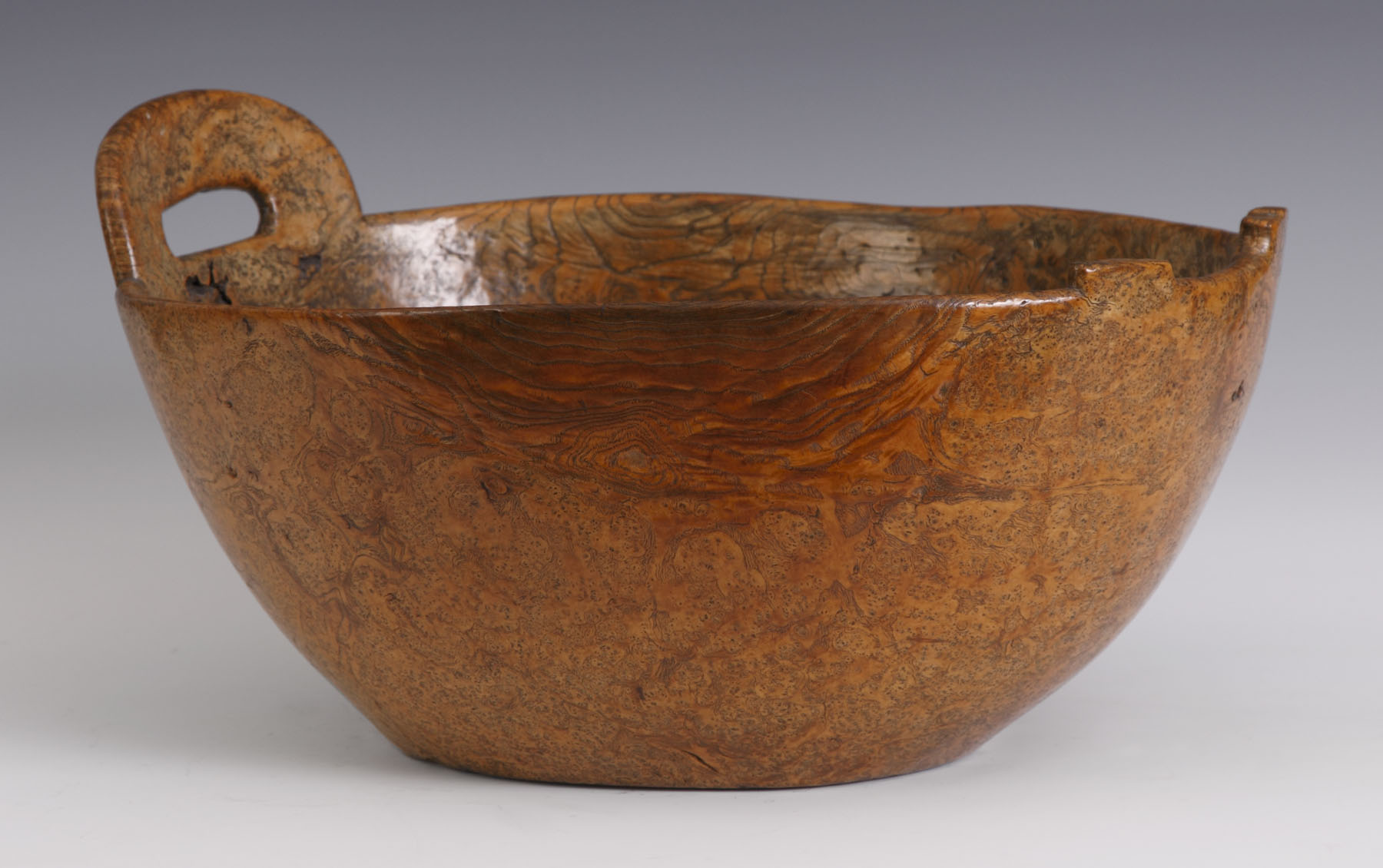 Appraisal: Late th Early th Century Deep Burl Bowl Late th