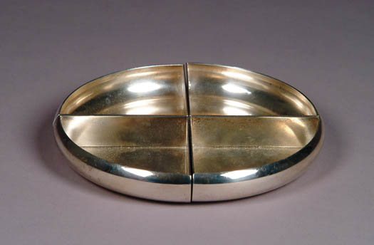 Appraisal: STERLING SILVER FOUR PART ASHTRAY BY CARTIER Four quarter round