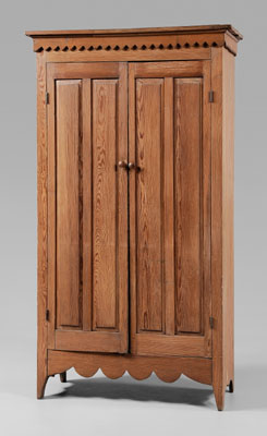 Appraisal: Southern Yellow Pine Paneled Cupboard possibly Georgia late th century