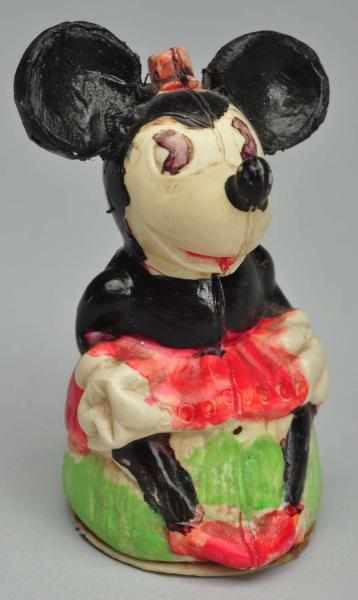 Appraisal: Minnie Mouse Figural Tape Measure Description Japanese Celluloid Original full