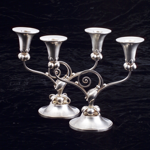 Appraisal: Pair of Meyer sterling candelabra with ball and bud decoration