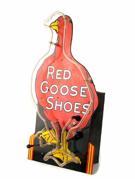 Appraisal: A painted metal and neon advertising display sign Red Goose