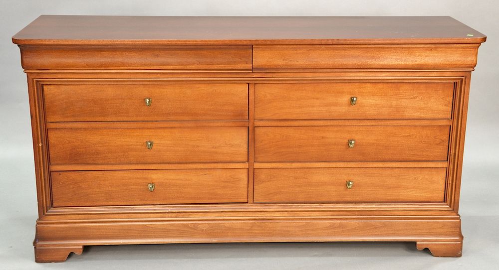 Appraisal: Cherry eight drawer chest and mirror along with matching revolving