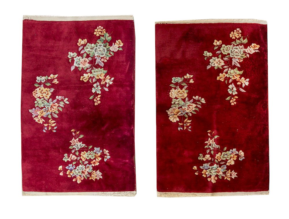 Appraisal: Two Chinese Wool Rugs Two Chinese Wool Rugs Circa Each