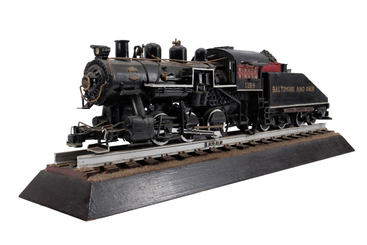 Appraisal: BALTIMORE OHIO RAILROAD WOODEN MODEL TRAIN Painted wooden Baltimore Ohio