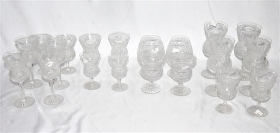 Appraisal: STEMWARE SEVICE PIECE SCOTTISH CRYSTAL STEMWARE SERVICE CUT AND ETCHED