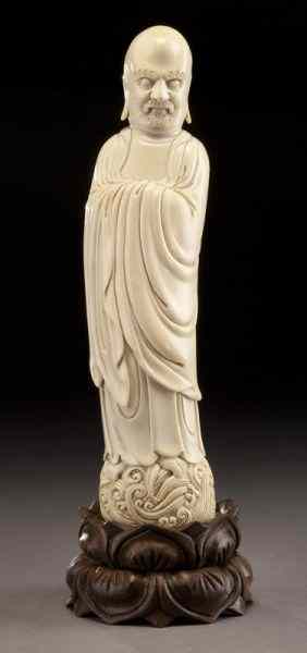 Appraisal: Chinese carved ivory Master Damo International buyers should note that