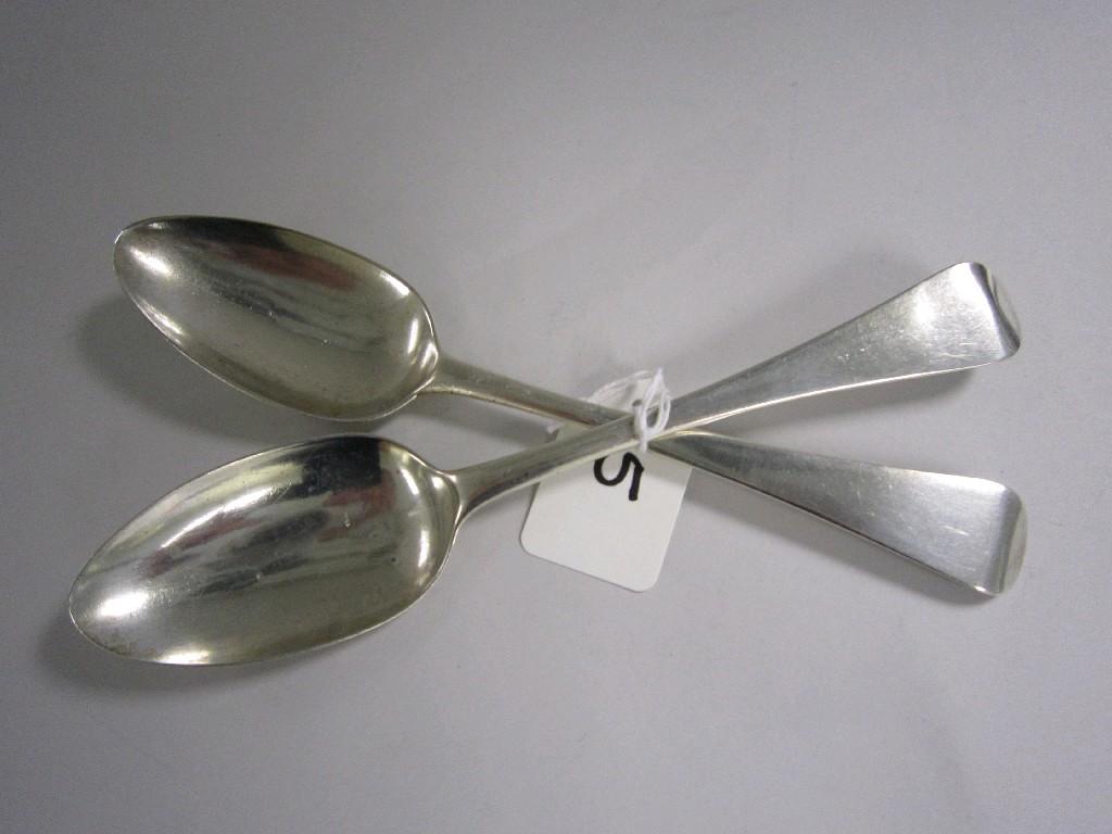 Appraisal: Pair of Georgian bottom marked Table Spoons old english pattern