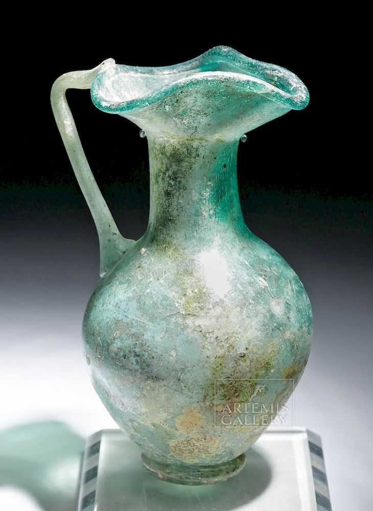 Appraisal: Lovely Delicate Roman Glass Trefoil Oinochoe Roman Imperial Period ca