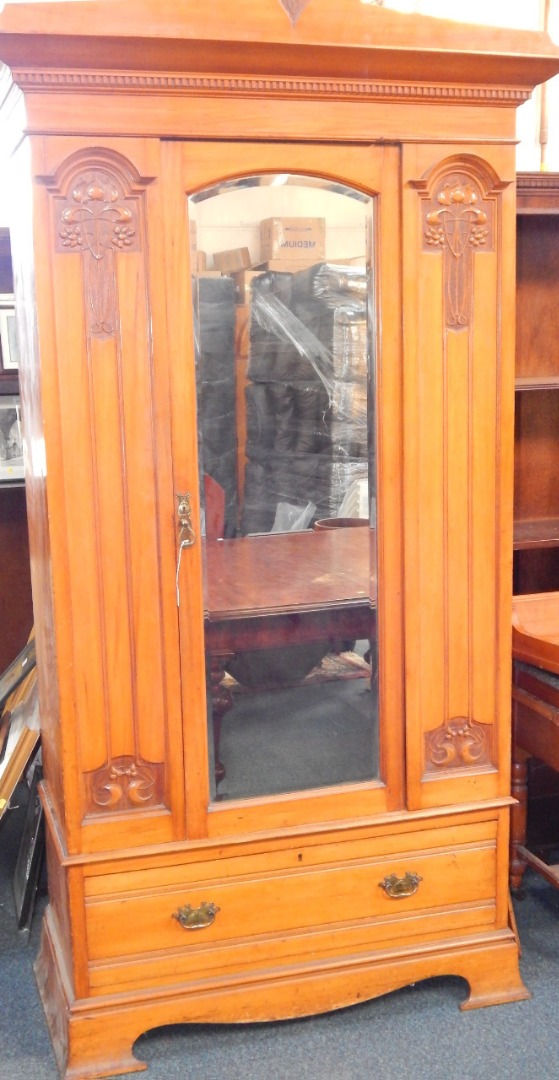 Appraisal: A Victorian Art Nouveau satin walnut bedroom suite comprising double