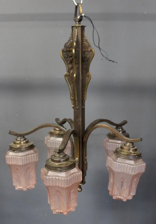 Appraisal: French Art Deco Chandelier From a Long Island estate -