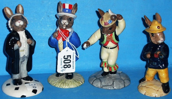 Appraisal: Royal Doulton Bunnykins figures Uncle Sam DB Fireman DB Morris