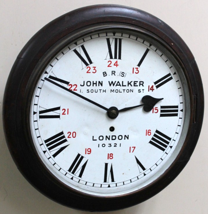 Appraisal: A thC BRS oak case railway clock the cm dia