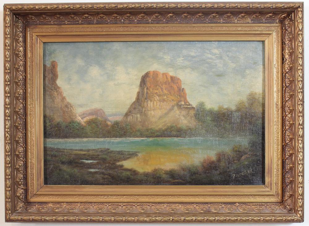 Appraisal: ELIZA BARCHUS Oregon - oil on canvas river landscape possible