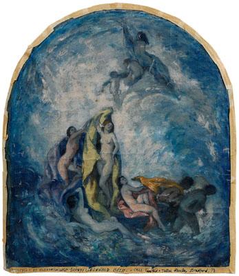 Appraisal: Painting attributed to Grunwald nymphs within clouds unsigned attributed to