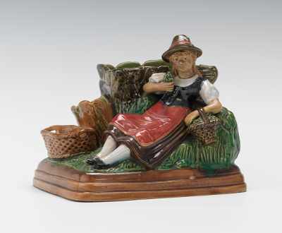 Appraisal: A Bernard Bloch Resting Harvester Match-strike Terracotta with clear glaze