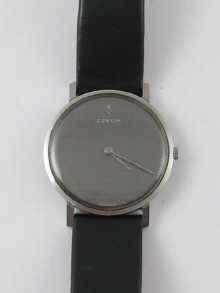 Appraisal: A stainless steel gent's wrist watch with black dial by