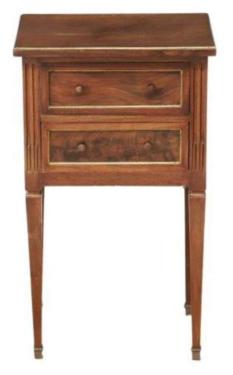 Appraisal: Louis XVI style side table nightstand th c two drawers