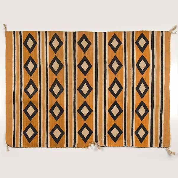 Appraisal: Navajo Eastern Reservation Weaving woven in orange cream and black