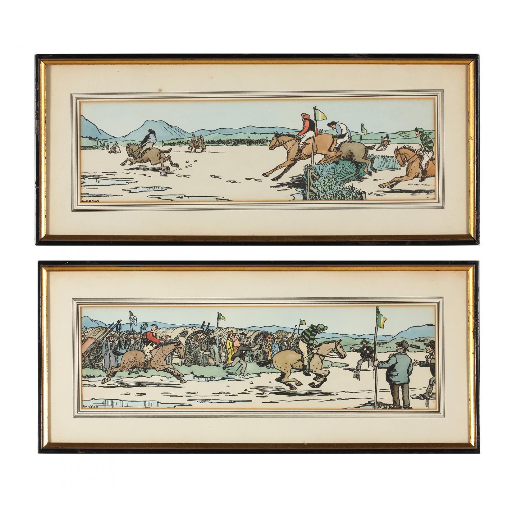 Appraisal: after Jack Butler Yeats Irish - Two Horse Racing Prints