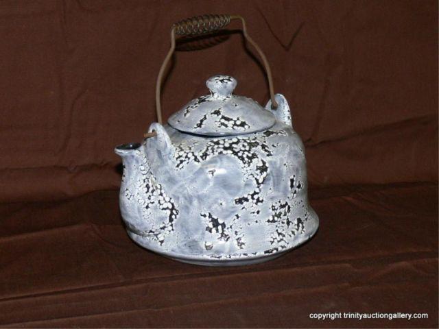 Appraisal: Ceramic Pottery Splatterware Look Tea Pot - pottery tea pot