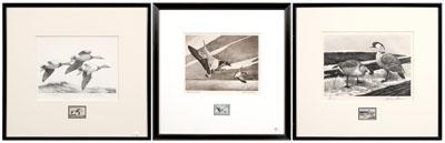 Appraisal: Three Federal duck stamp prints - quot American Brant quot