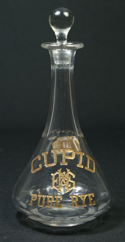 Appraisal: Clear glass back bar bottle with etched and gilt decoration