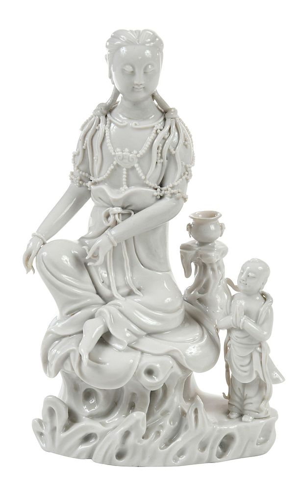 Appraisal: Chinese Blanc De Chine Porcelain Guanyin Figure Qing dynasty figure