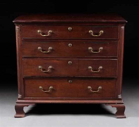 Appraisal: American Chippendale walnut chest of drawers Philadelphia Pennsylvania circa four