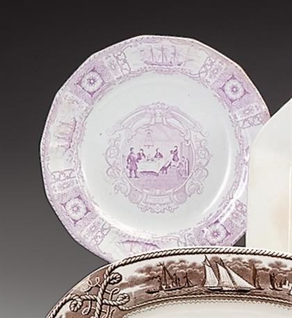 Appraisal: Lavender transferware plate james and thomas edwards burslem - Of