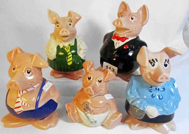 Appraisal: Wade set of Natwest Pigs to include Woody Annabel Maxwell