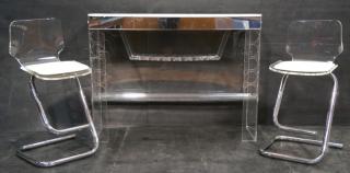 Appraisal: 's Modern Acrylic Lucite Bar and Stools Tubu 's Modern