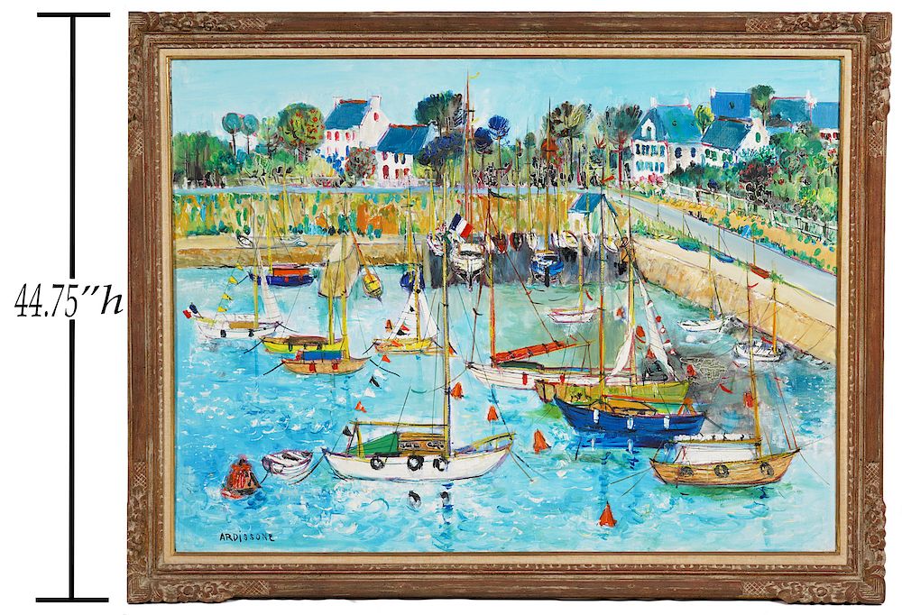 Appraisal: Yolande Ardissone 'Le Port de Carnac Bretagne' O C Yolanda