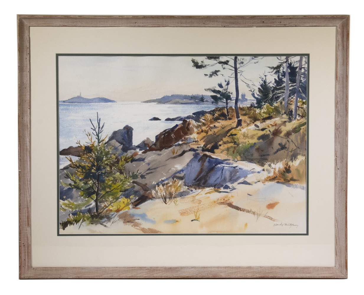 Appraisal: CLAUDE MONTGOMERY ME OK - Maine Islands from Shore watercolor