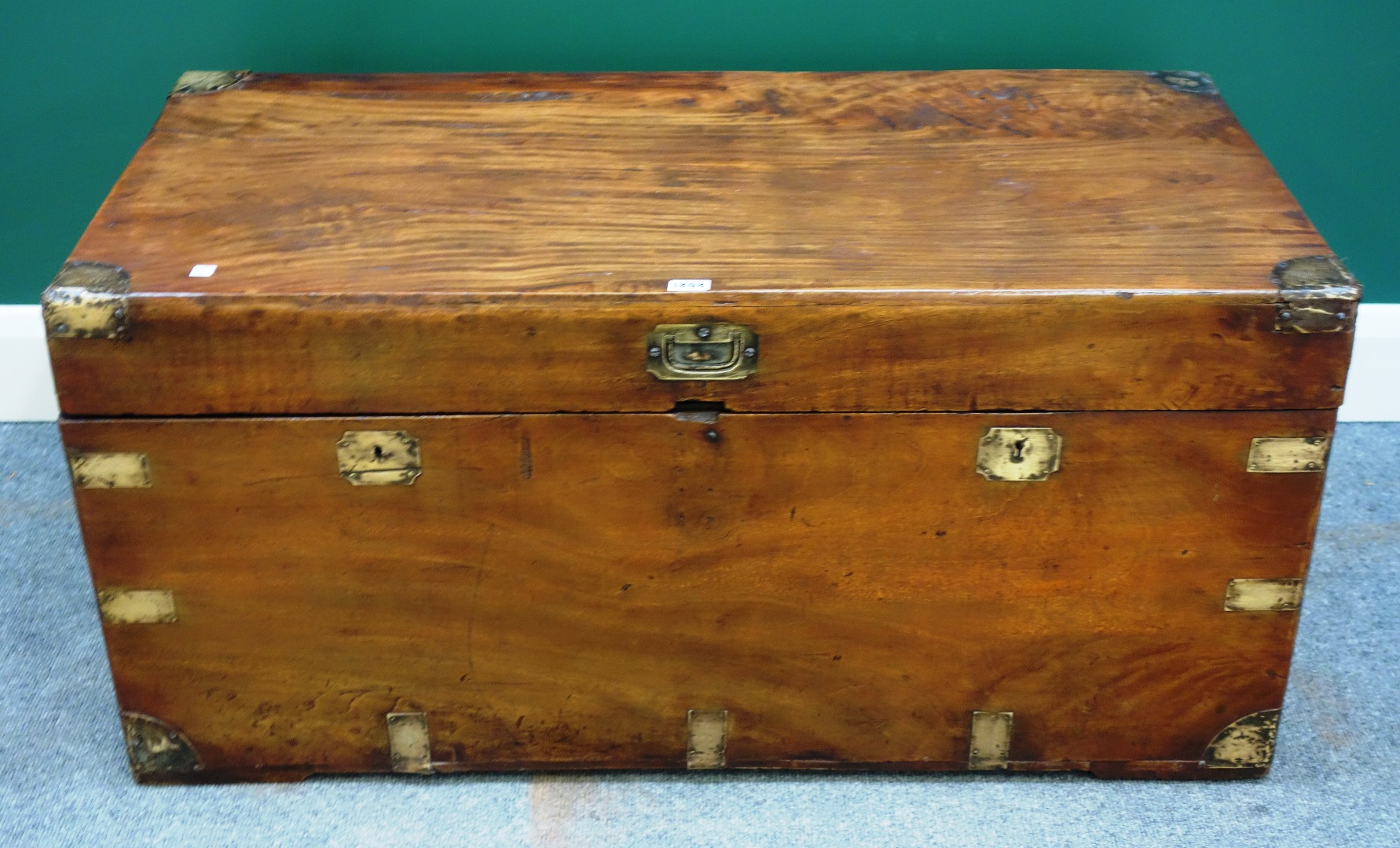 Appraisal: A Victorian metal bound rectangular camphor wood trunk cm wide