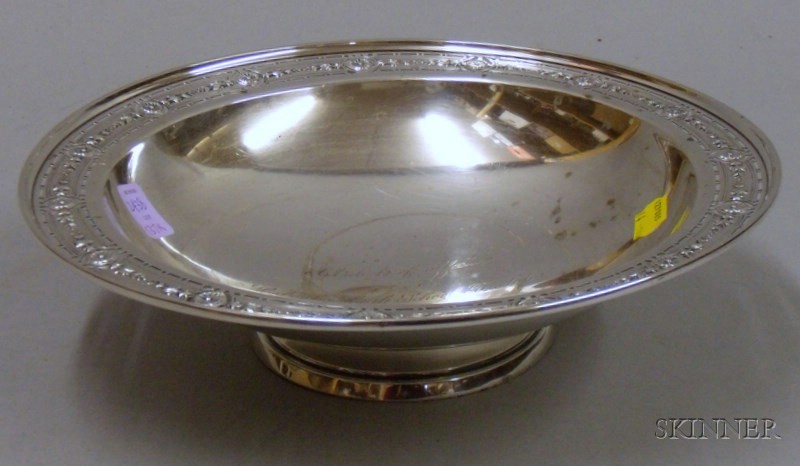 Appraisal: Sterling Silver Footed and Reticulated Presentation Fruit Bowl Old Newbury