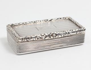 Appraisal: GEORGE IV STERLING SILVER SNUFF BOX English Birmingham Maker Thomas