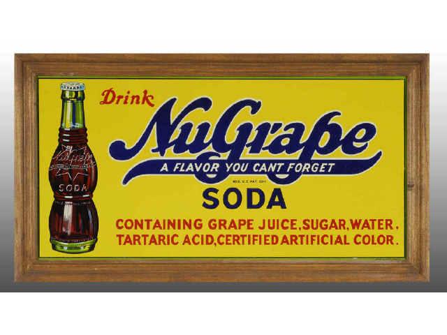 Appraisal: Nu-Grape Embossed Tin Sign Description s Very clean and bright