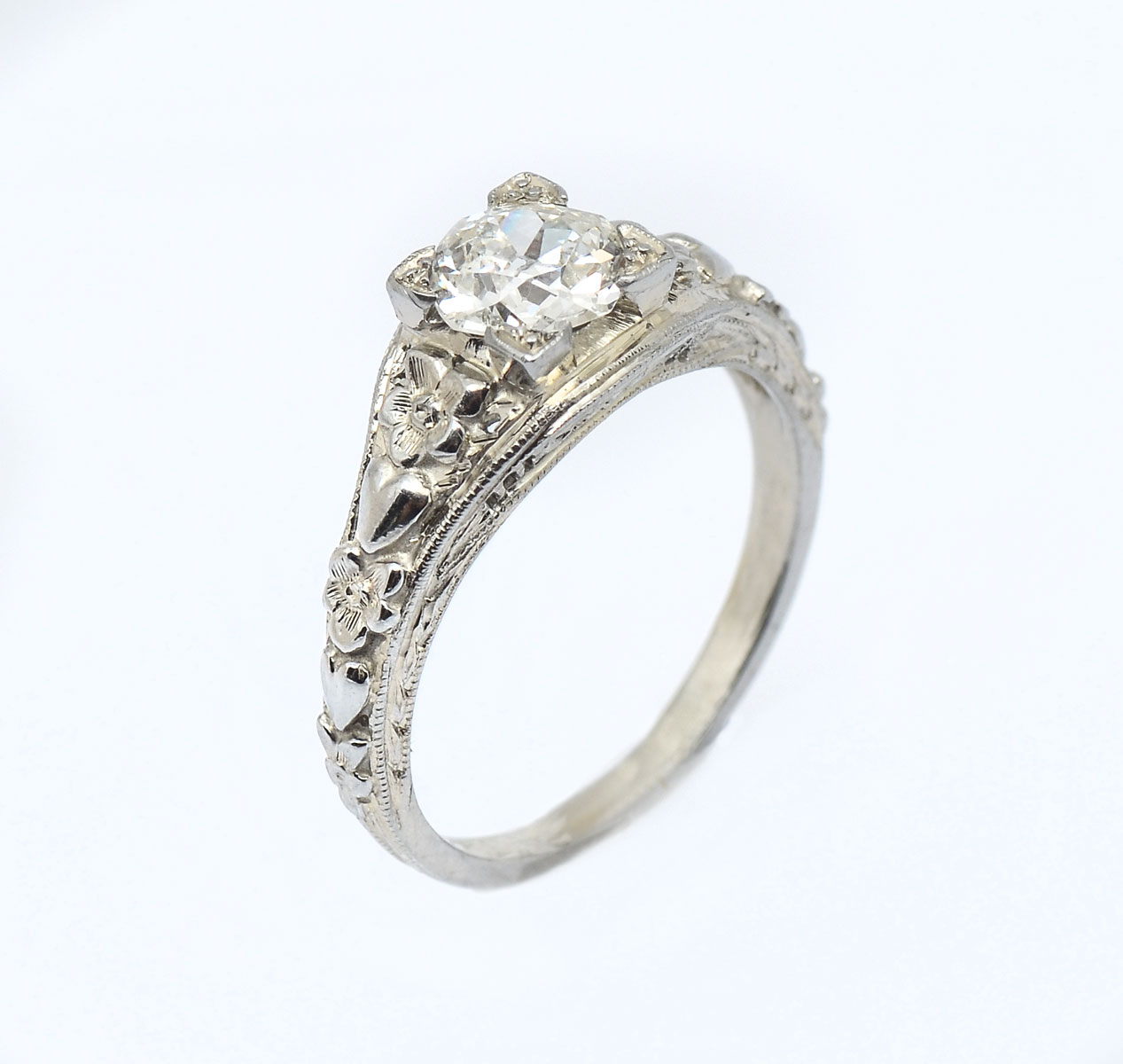 Appraisal: K OLD MINE SOLITAIRE DIAMOND RING Old mine cut diamond