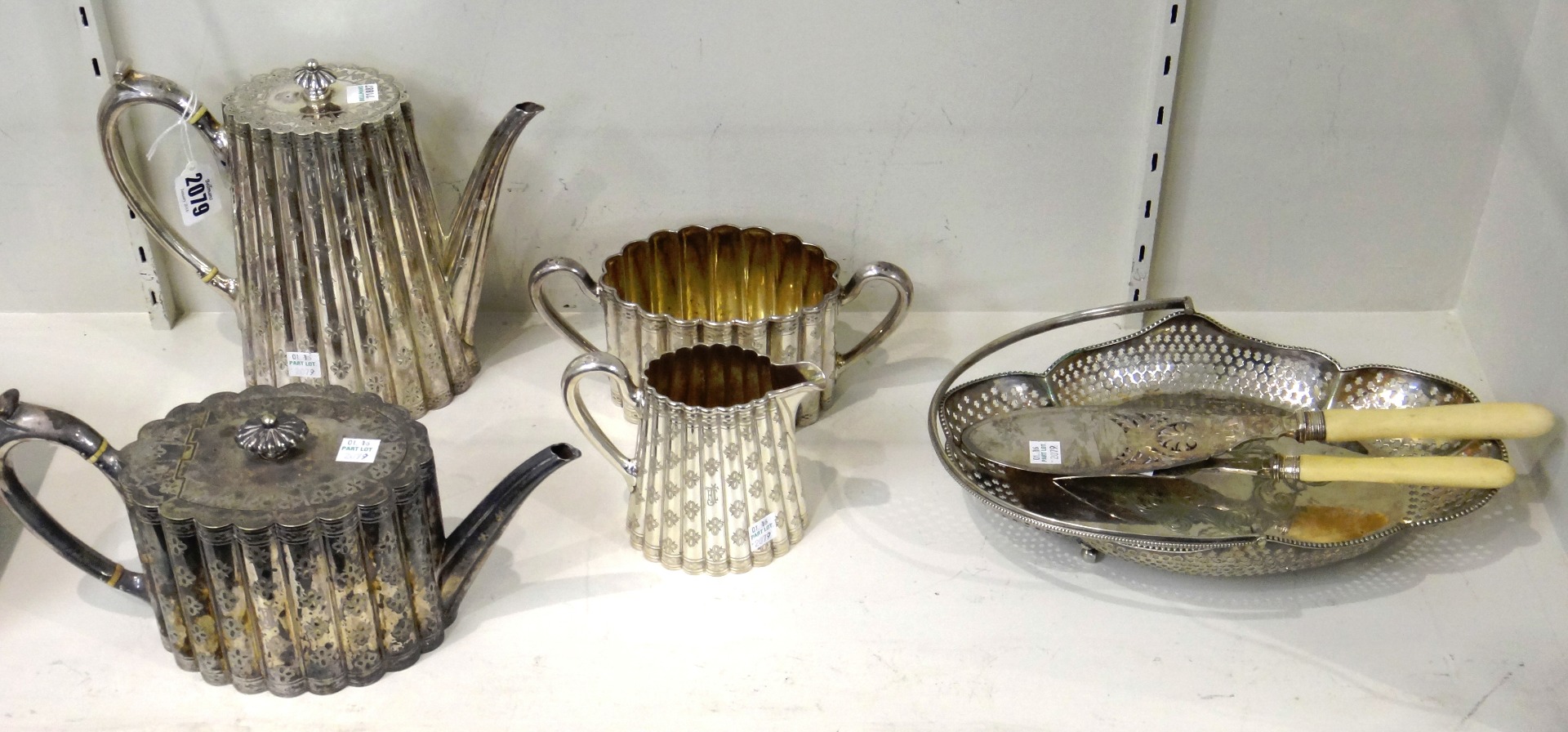 Appraisal: A Victorian plated four piece tea and coffee set comprising