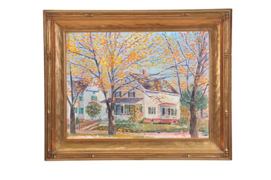 Appraisal: PAINTING OF A HOUSE AMERICAN SCHOOL EARLY TH CENTURY Oil